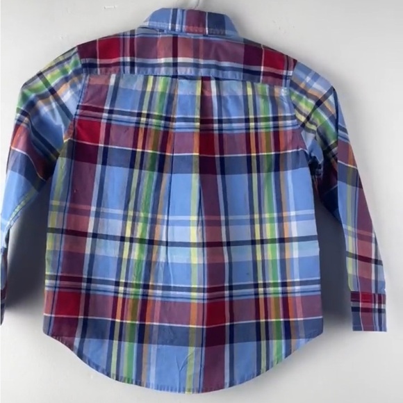 Ralph Lauren when I was boys size 4T red and white plaid button down shirt. - Picture 4 of 11